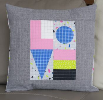 Luna Lovequilts - LOVE quilted pillow I - Snap to Grid collection by Kim Kight for Cotton and Steel