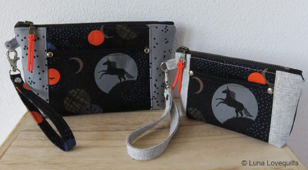 Luna Lovequilts - Small and Large Norfolk Pouch pattern by SOTAK - Ruby Star Crescent collection