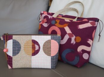 Luna Lovequilts - Denver Tote and matching quilted pouch