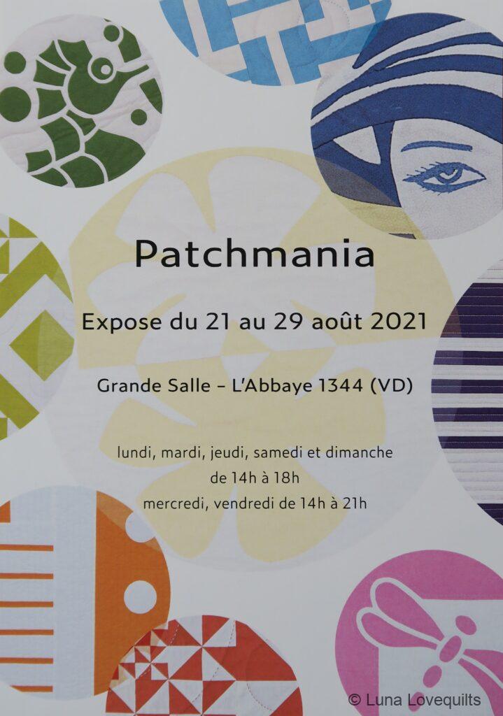 Luna Lovequilts - Patchmania 2021 quilt exhibit - Flyer