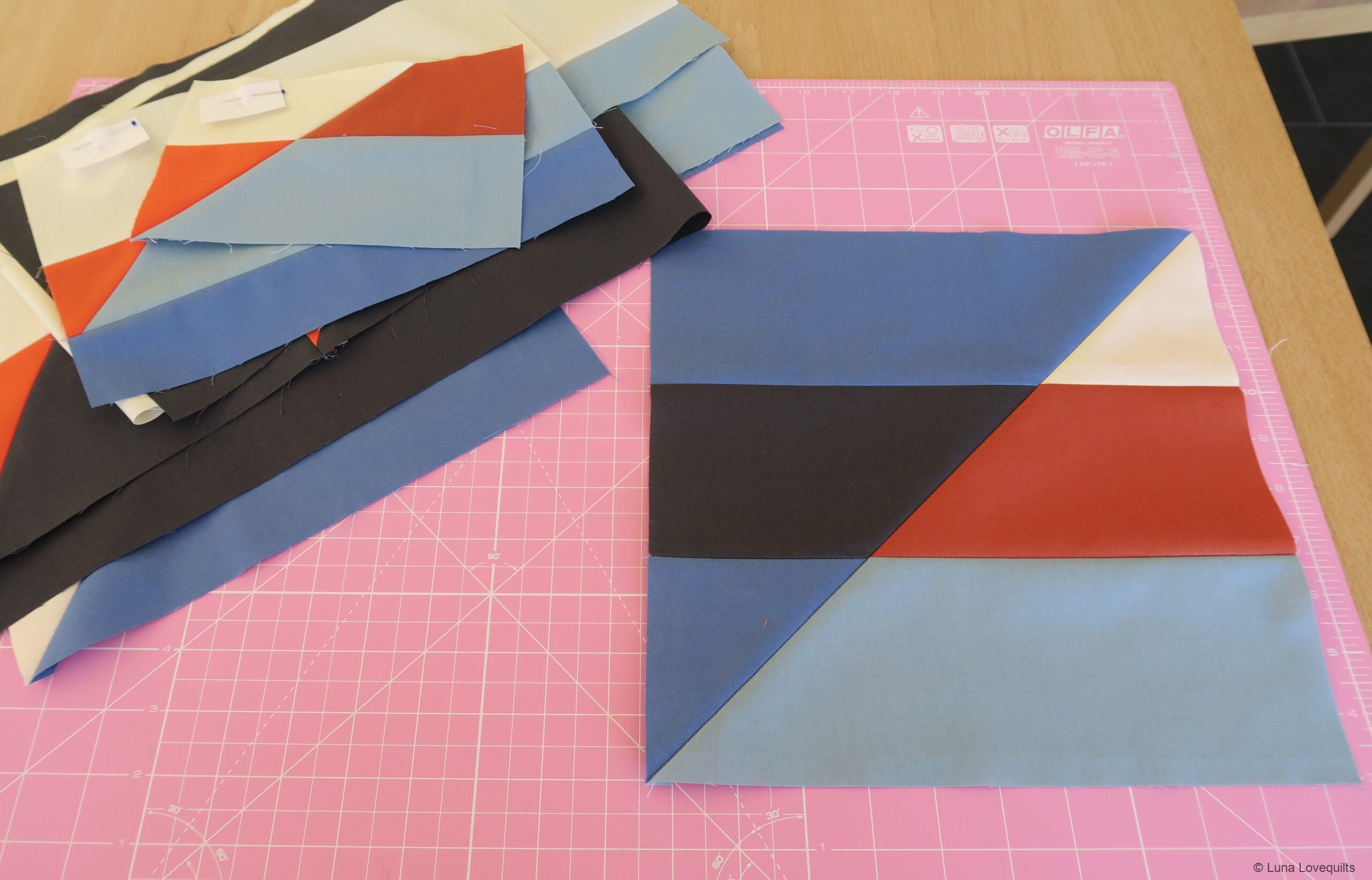 Luna Lovequilts - MQG Fabric Challenge - Piecing in progress