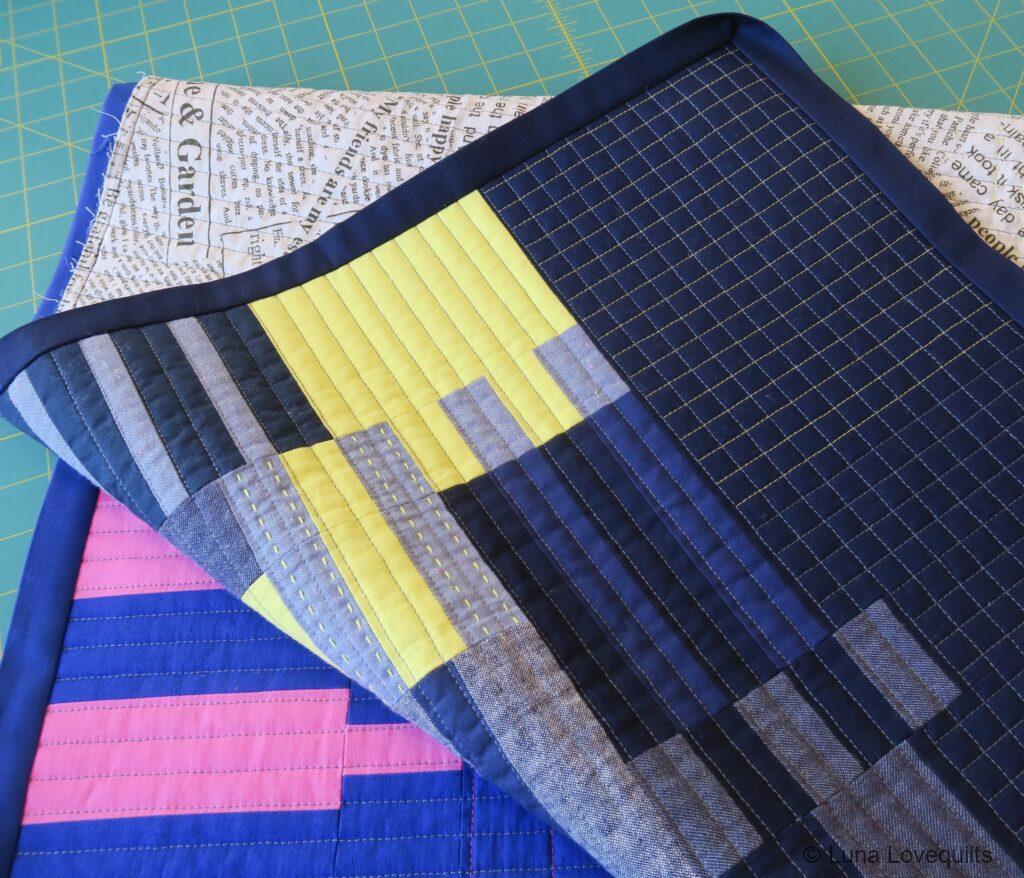 Luna Lovequilts - Improv Strips project - Binding