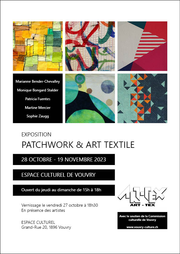 Flyer expo ART-TEX - Patchwork et Art Textile - Vouvry 2023