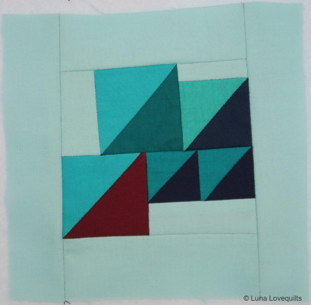 Luna Lovequilts - 100 day project - Improv quilt block 20