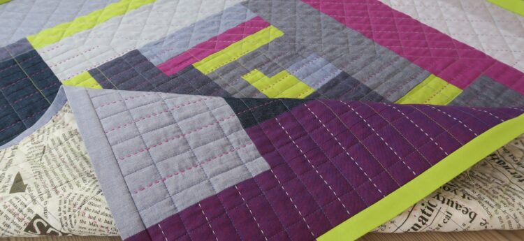 Luna Lovequilts - A project inspired by Gee's Bend quilts - Binding in progress