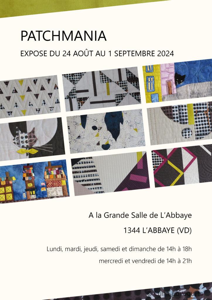 Exposition patchwork - Patchmania L'Abbaye 2024 - Flyer