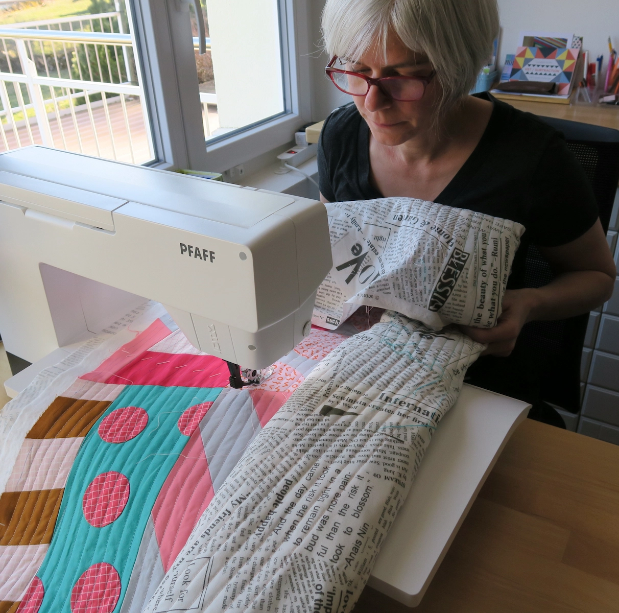 Sophie Zaugg – Quilt – Gelateria – Quilting in Progress Sophie Zaugg - Quilt - Gelateria - Quilting in Progress
