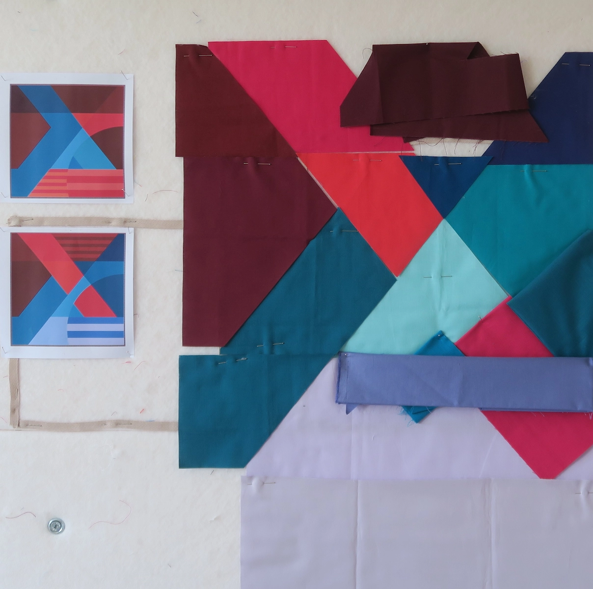 Sophie Zaugg - Quilt - Intersection VI - Piecing in Progress