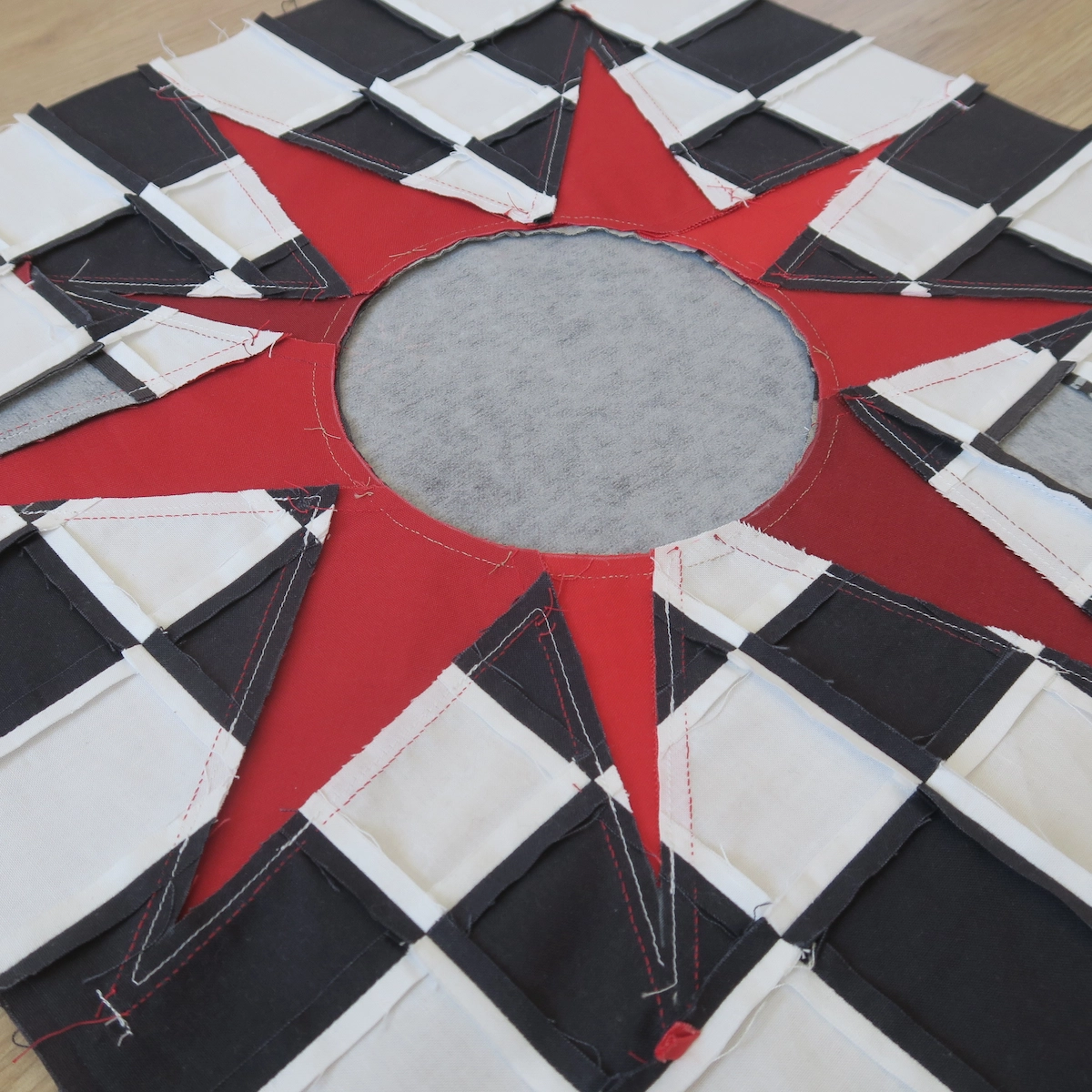 Luna Lovequilts - T-Shirt Quilt Project #4 - Backside of Finished Top