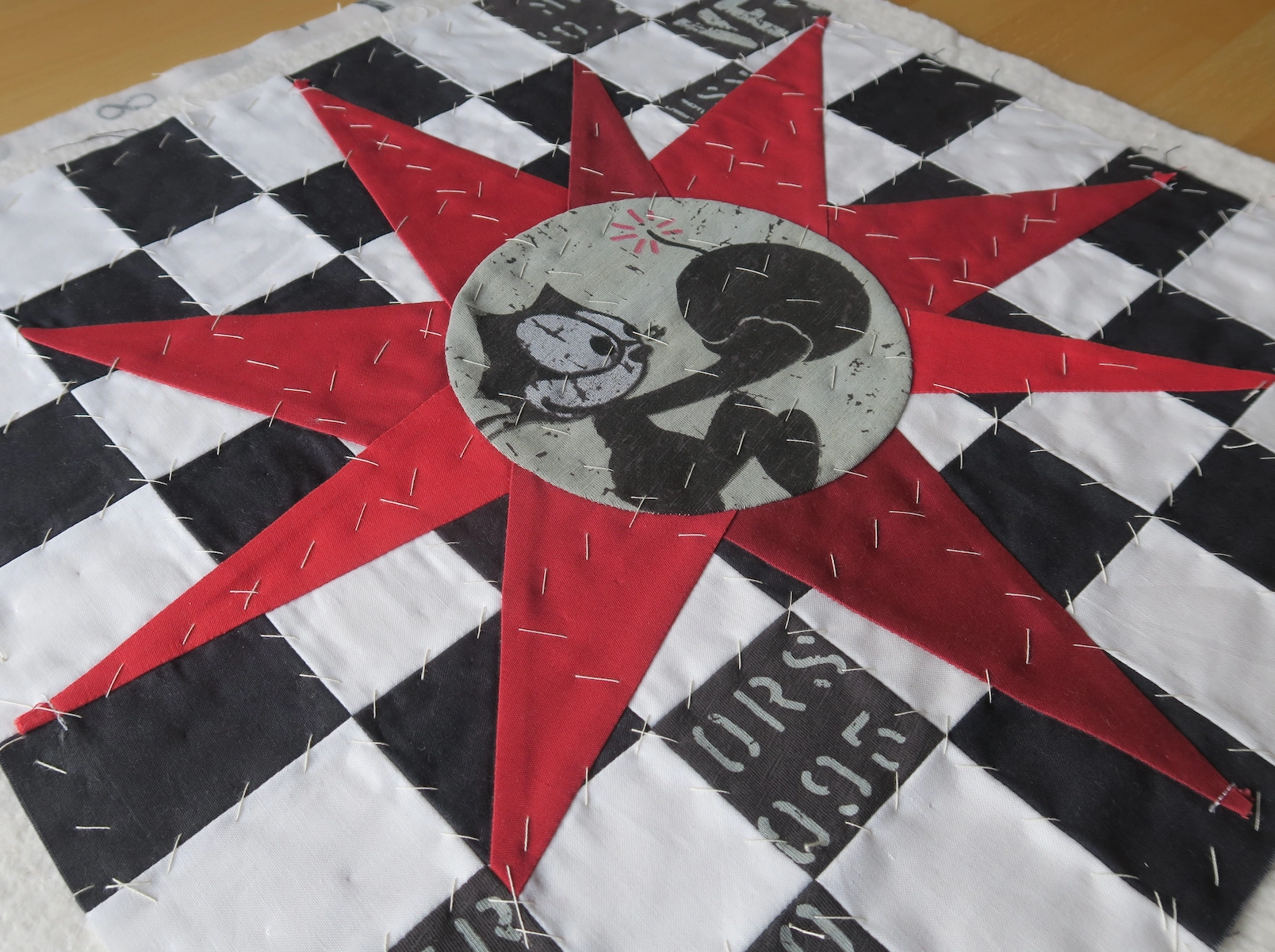 Luna Lovequilts - T-Shirt Quilt Project #4 - Quilt Top Basted