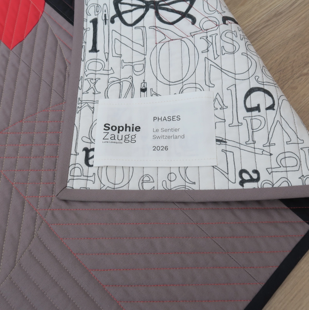 Sophie Zaugg - Quilt - Phases - Label