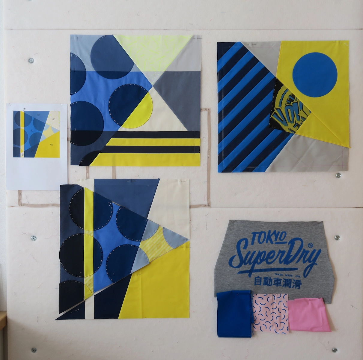 Luna Lovequilts - Quilt tops in progress on the Design Wall - June 2026